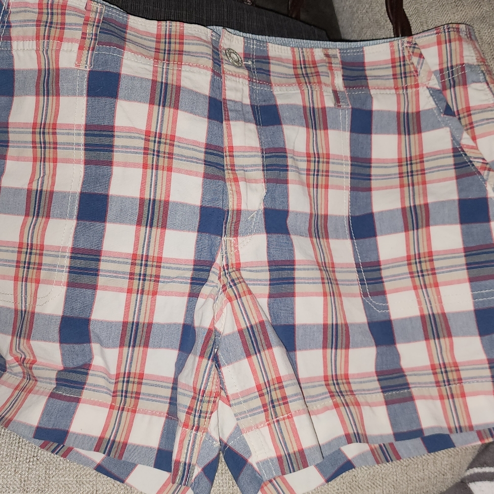 Plaid Women's Shorts in Blue and Red